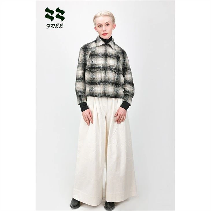 Ladies Short Winter Coat With Raglan Sleeve